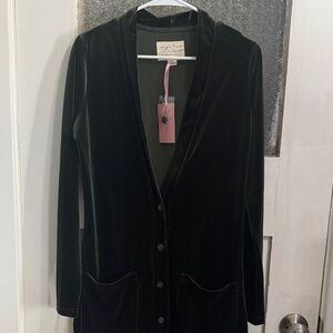 Elegant Velvet Black Cardigan by